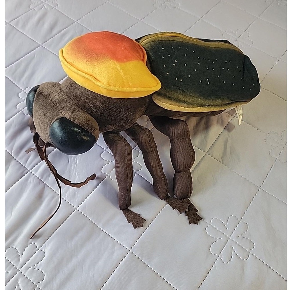 Plush Firefly Lightning Bug Soft Toy Brown Yellow Orange Insect Large Eyes